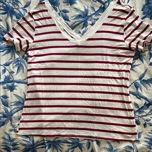 Striped V-Neck Women's Top